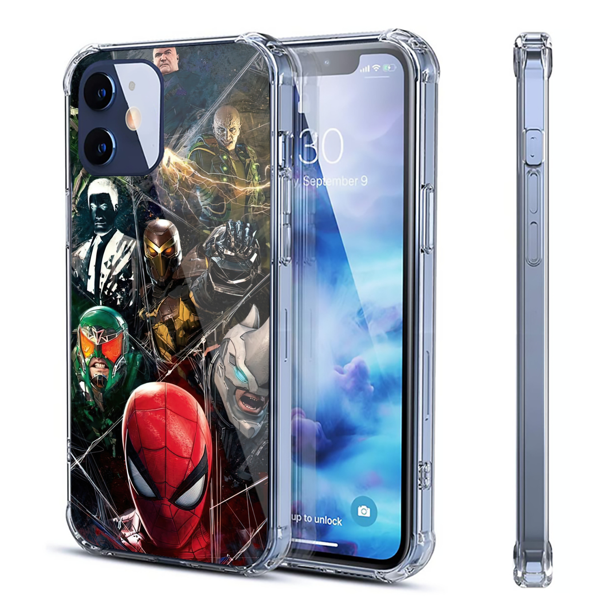 （画像用） Spider Man スパイダーマン 【iPhone 12シリーズ対応】透明スマホケース（クリアソフトケース）